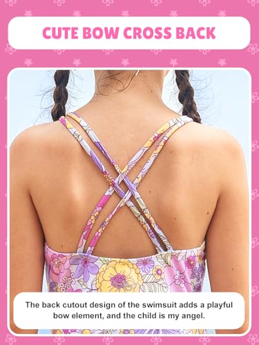 Image of Angel season Girls Swimsuits Kids Bathing Suit One Piece Swimwear with UPF 50+ Cute