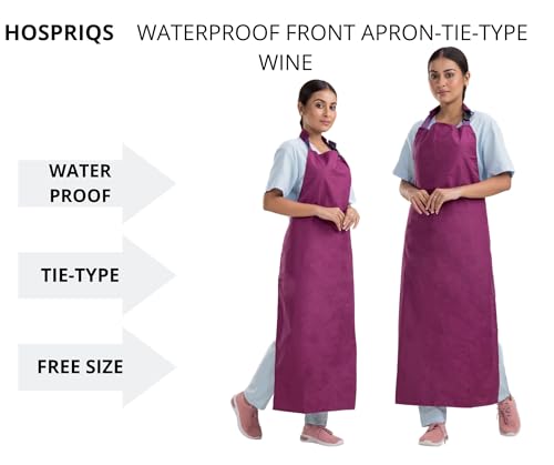 Image of Reusable Waterproof Front Apron -, Size 45 inchx23 inch | Poly Rubber Coated Fabric | Tie-Type with Adjustable Neck Buckle