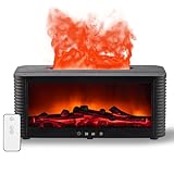 LOVCY 2025 Upgraded 9 Color Flame Fireplace Aroma Essential Oil Diffuser,250ml USB Desktop Noiseless Cool Mist Humidifier with Timer Auto-Off Protection for Home,Office, Gift (Black)