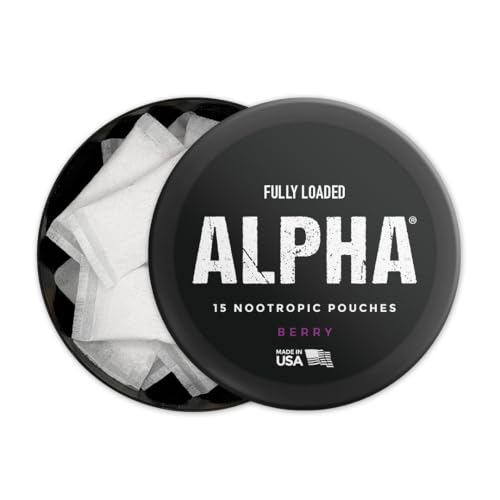 Image of Fully Loaded Alpha Nootropic Pouches (Berry) - 5 Cans - 15 Pouches per can - Effective Nootropic Delivery, Nic Pouch Replacement - Faster Absorption, Alpha GPC, L-Tyrosine, GABA
