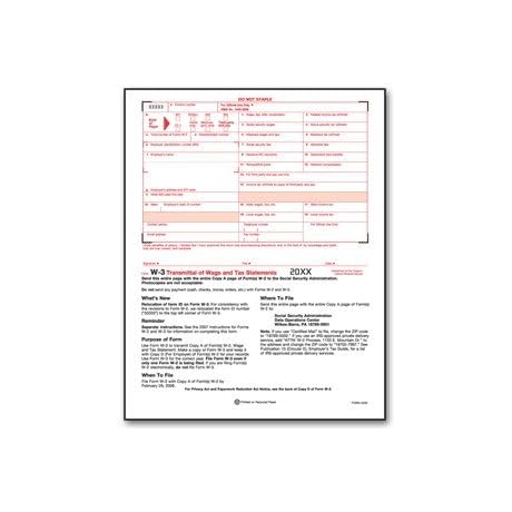 EGP IRS Approved Laser W-3 Tax Summary Form, Quantity 5