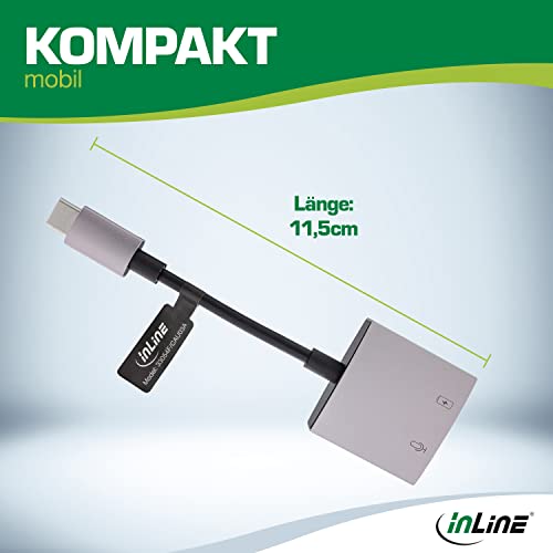 Inline - Cavo Adattatore Audio, USB-C A Presa Aux Da 3,5 Mm, Dac, Smartphone Portatile E Tablet Convertitore Per Cuffie E Cuffie, Power Delivery 30 Watt, 33054F - 7