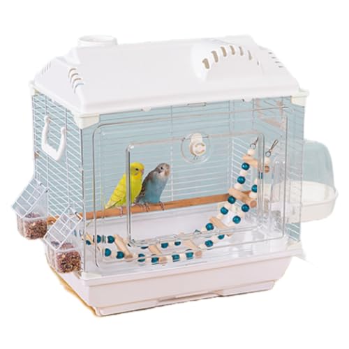 Quxxuol 鳥かご オウムケージ 風景 アクリル 鳥かご 鳥かご 鳥小屋 マルチペット 透明 高強度 鳥かご 組み立て済み お手入れ簡単 セキセイインコ オウム 牡丹 ムニア 大型 ヴィラ 鳥かご フルセット (ホワイト,タイプE)
