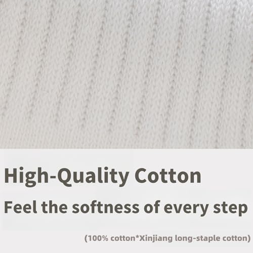 Lullaxx Women's 100% Cotton Mid-Calf Socks(6 Pairs),Breathable, Sweat-Wicking, Odour-Resistant Casual Calf Socks,Black,White