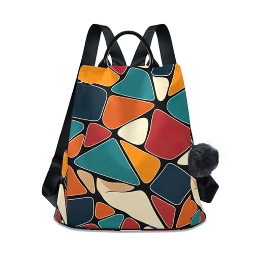 Sac à dos femme à motifs abstraits anti-vol idéal pour randonnée et voyage