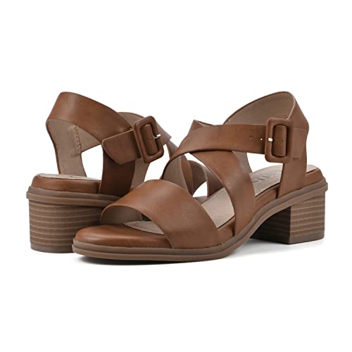 CLIFFS BY WHITE MOUNTAIN Women's Cordovan Strappy Low Block Heel Sandal2