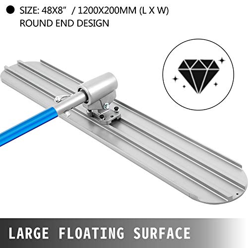 VEVOR Bull Float Magnesium Concrete Float 48 x 8 Round End Concretes Floats Tools Cement Tool Bull Concrete Kit Bull Float with 4 Float Handle Bull Floats Bracket Concretes Tools Finishing Bulls by VEVOR - Image 4