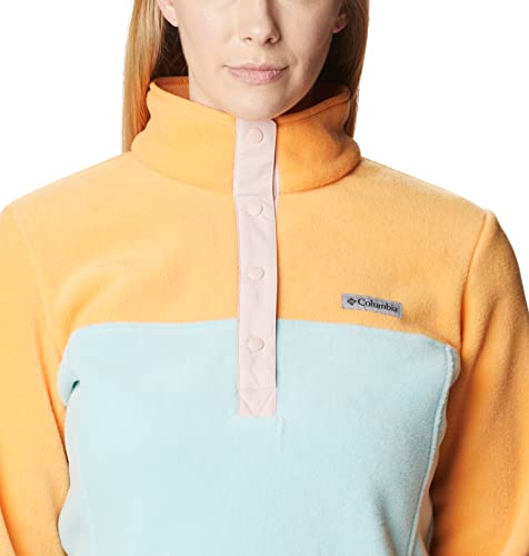 Image of Columbia Womens Benton Springs Half Snap II Pull Over Fleece Jacket, Dark Stone /Canoe /Vintage Blue, 3X