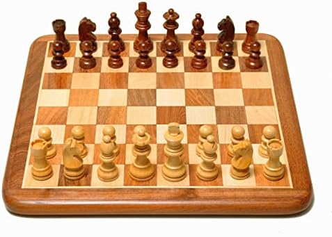 PALM ROYAL HANDICRAFTS 12x12 inches Magnetic Flat Wooden Chess Board with 32 Chessmen and Extra Queen for Kids and Adults Storage Bag Available 12 x 12 Inches.