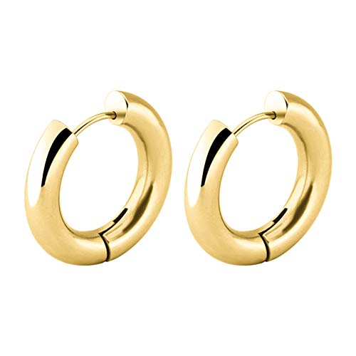 Boucles d'oreilles créoles Huggie confortables cercle poli anti-ternissement