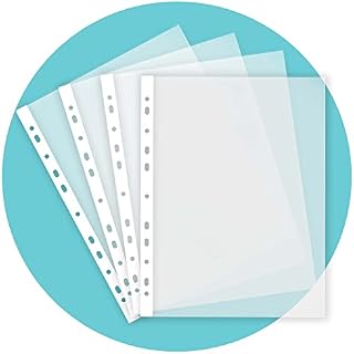Triplast 50 x A4 Punched Pockets - Transparent & Top Opening for Easy Access - Poly File Pockets & Clear Plastic Sleeves for Organising Letters & Documents in Lever Arch Files, Ring Binders, etc