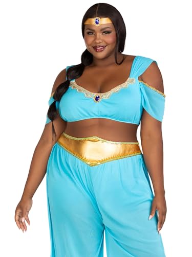 Leg Avenue Sexy Desert Princess Adult Sized Costumes, Turquoise, 1X-2X (EUR 48-52) Femme