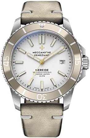 Meccaniche Veneziane Orologio da uomo automatico meccanico subacqueo con  cinturino in pelle vintage Nereide 3.0 Edizione Limitata Orologi e  Cristalli Argilla Crema : Amazon.it: Orologi
