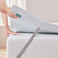 Bonnvia Mattress Topper Double Bed Thick, Mattress Topper Double Bed with Machine Washable Bamboo Fibre Cover