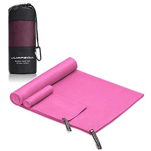 Jumpsoul Premium Microfiber Sports Travel Towel 27 Size Pack - Fast Drying, Soft, Ultra Absorbent, Compact, Lightweight. Best Towel For Camping, Beach, Bath, Yoga, Gym, Hiking, Backpacking… #TOP1