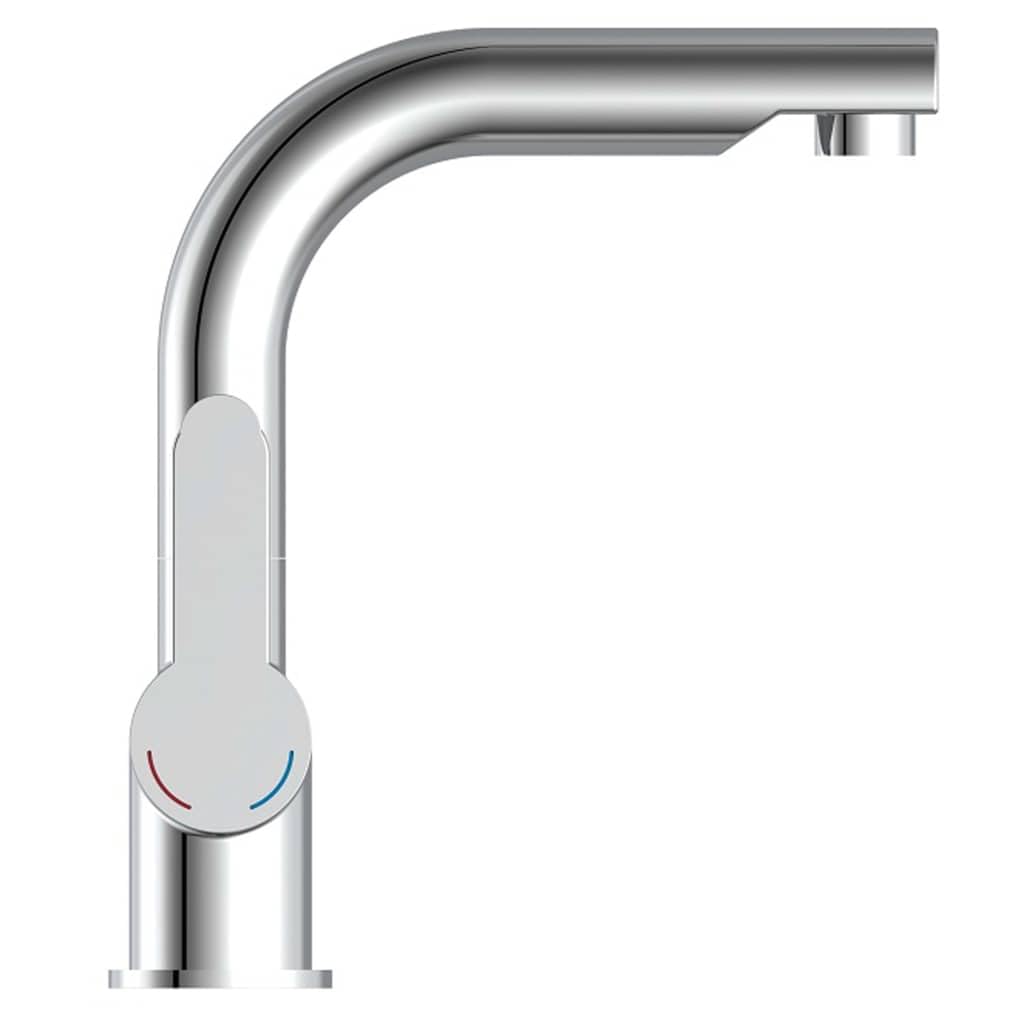 SCHÜTTE 79710 bateria umywalkowa London, bateria łazienkowa, jednouchwytowa z prysznicem i zestawem odpływowym, chromowana