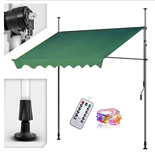 Store extérieur rétractable avec manivelle et toile de protection UV pour terrasse et balcon