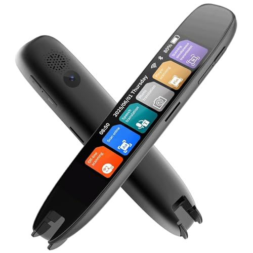 Scan Reader Pen for Dyslexia - 142 Language Translator with Real-Time Text-to-Speech & Scan to Text - Portable Reading Pen Smart Reading Aid for Elderly Kids & Students