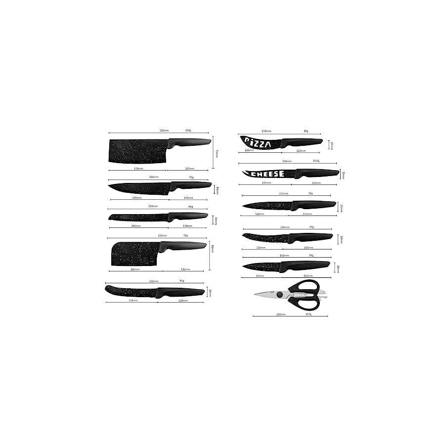 Black-Knife-Set-17-Piece-Kitchen-Knife-Sets-With-Block-Premium-Stainless-Steel-All-in-one-Practical-Ergonomic-Design-ABS-Handle-Super-Sharp-Chef-Knives-Set-for-Home-Wedding-Restaurant-Hotel Black Knife Set 17 Piece Kitchen Knife Sets With Block Premium Stainless Steel All in one Practical Ergonomic Design ABS Handle Super Sharp Chef Knives Set for Home Wedding Restaurant Hotel