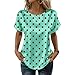 Women Summer Round Neck Silk Shirts Dressy Casual Loose Short Sleeve Satin Blouse Fashion Printed Business Tops