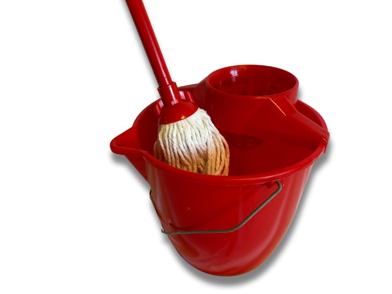 Kibros Lot 3 kits lave sol seau essoreur 12L mop rouge