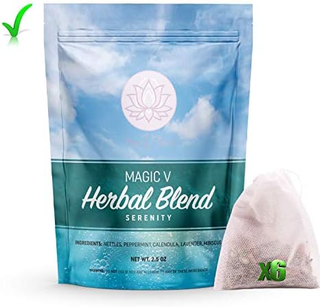 Magic V Serenity Yoni Steam Herbs For Women – Relaxing Kit With Lavender, Chamomile, Rose & Calendula Natural Self Care, Soothing Relief Feminine Wellness 6 Bags