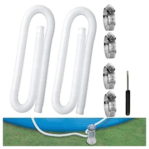 WETOZON Pool Hoses For Above Ground Pools 1.25" Diameter Pool Pump Hose Replacement 59” Long - Compatible with INTEX 607, 637, 330GPH, 530GPH, 1,000GPH Bundled With 2 Clamps and 1 Screwdriver (2 Pcs)