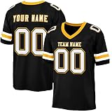 Personalized Football Jersey - Custom Stitched, V-Neck, Short Sleeve, Comfortable Fit, Adult & Youth