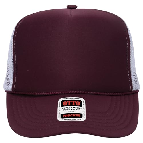Image of OTTO Polyester Foam Front 5 Panel High Crown Mesh Back Trucker Hats in 97, Bulk, Wholesale