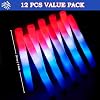 JOYIN 12 Pcs July 4th Foam Glow Sticks, 16" Red White Blue Patriotic LED Sticks with 3 Lightup Modes, Glow in the Dark Party Favor Supply for Independence Day Parade Carnival Festive Celebration #1