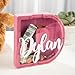 callie Custom Multi Font Piggy Bank with Multicolor Text Engraved Money Box Personalized Wooden Kid Initial Coin Money Bank for Girls and Boys Christmas Birthday Gift Home Decoration（Pink）