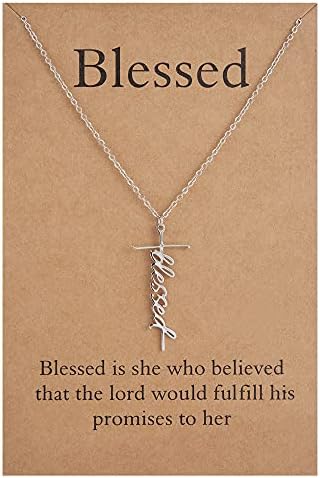 Lcherry Christian Gifts for Women, Blessed Necklace, Cross Necklace for Women, Religious Jewelry Necklace, Gifts for Women