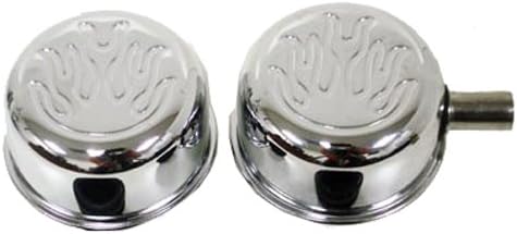 Compatible/Replacement for Chevy/Ford/Mopar Chrome Steel Breather Set w/PCV Tube - Flamed