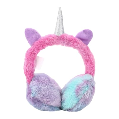 Unicorn 2-Piece Youth Tie-Dye Plush Ear Muffs & Gloves Set4