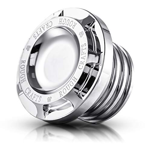 KATUR Moto Argent CNC Carburant Essence Gas Oil Cap Artisanat Rugueux Encastré Billet en Aluminium Bouchon De Réservoir De Carburant pour Harley Sportster XL...