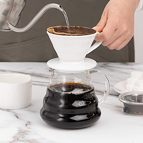 Restaurantware Restpresso 22 Ounce Coffee Carafe, 1 Insulated Coffee Server - Push-Button Top, Wide Spout, Clear Glass Coffee Pitcher, Built-In Handle, Leakproof #TOP4