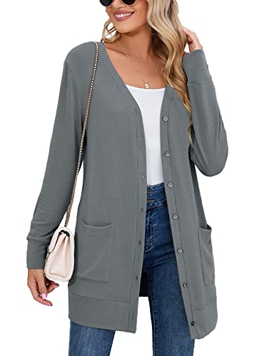 Image of Heymoments Lightweight Open Front Cardigan Sweater for Women Long Sleeve Causal Bolero Button Down Soft Outwear Tops