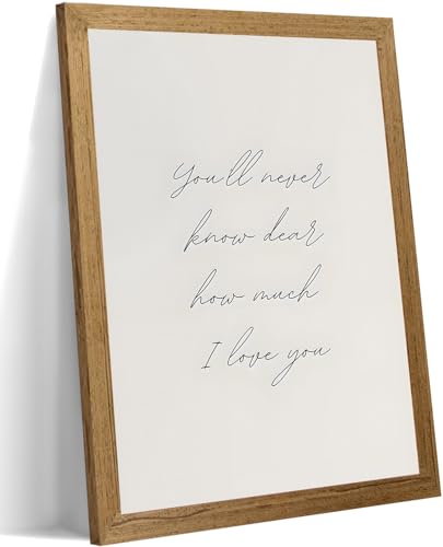 Vintage Nursery Wall Art Baby Girl Boy Nursery Wall Decor Baby Love Quote Print Neutral Beige Farmhouse Poster for Toddler Room Bedroom Playroom 8x10 Inch Framed