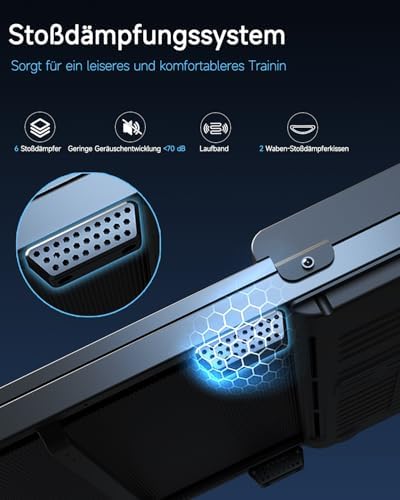 Bild 2 - Walking Pad Laufband für Zuhause - Home Office Laufbänder Under Desk Schreibtisch Laufpad Leise Tragbares Kompakte Gehband Klein Mini Treadmill LED-Anzeige Tretmühle Remote Control