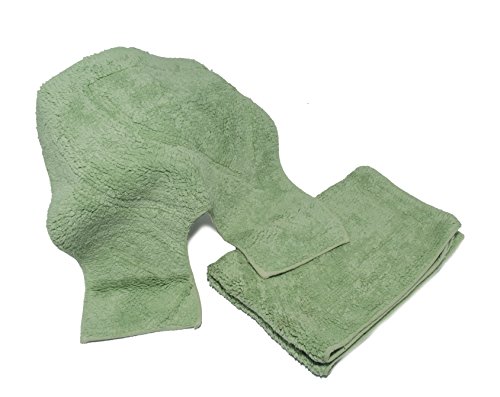 Juego de alfombrillas de baño Bellissimo de algodón verde de 2 piezas contra el suelo frío 2