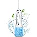 Duomishu Hydropulseur Jet Dentaire 300ML, Irrigateur Oral Professionnel Rechargeable IPX7 Étanche Jet Dentaire Sans Fil avec 6 Buses-5 modes-2 Bouton USB Jet Hydropulseur pour Soins Hygiène de Dents