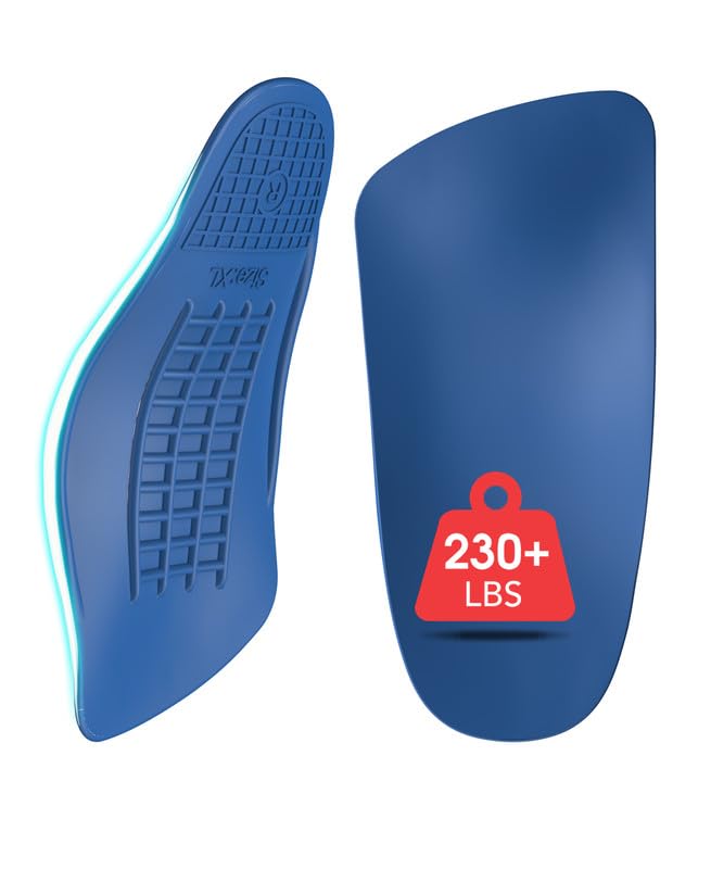 Plantar Fasciitis Relief Low Arch Support Inserts Women Men 3/4 Length,Thin Shoe Inserts Orthotics Insoles for Flat Feet,Fallen Arches,Foot Pain Relief Heavy Duty Support