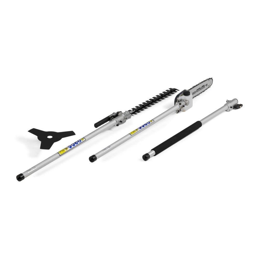 Alpina Multiherramienta AMT 26, Motor de gasolina de 25,4 cc, Con podadora telescópica, Accesorio cortasetos, Desbrozadora con hilo y cuchilla, Mango telescópico desmontable, Correa de hombro incluida