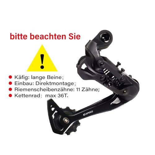 CNCLOL Schaltwerk 10 Fach für Shimano/sram，Schalthebel 10Fach Rechts, Fahrrad Schaltung 10 Fach Set für MTB/Rennrad/Mountain Bike.