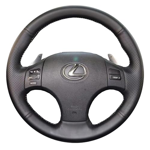 Hand-Sewing Steering Wheel Wrap Cover Black Perforated Leather Wrap Interior Protection Accessories for Lexus is IS250 IS250C IS300 IS300C IS350 IS350C F Sport 2005-2011