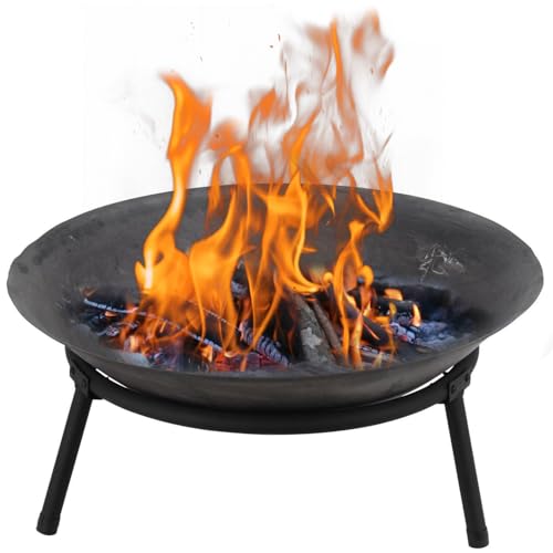 Geezy Large Cast Iron Garden Fire Pit Basket Patio Heater Log Wood Charcoal Burner Brazier, 50cm...