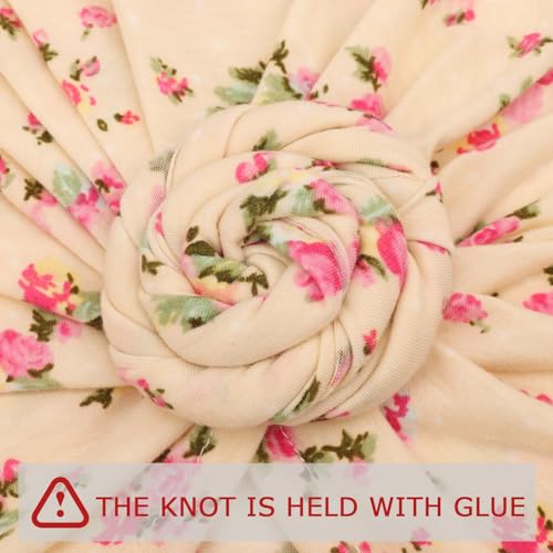 Image of DRESHOW 5 Pack Knotted Headwraps for Women African Turban Pre-Knotted Beanie Headwraps Hair Covers