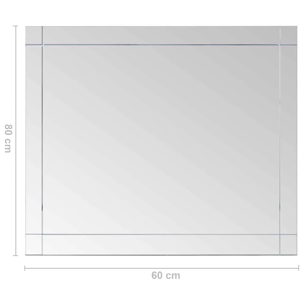 Espejo de pared, 80 x 60 cm, cristal