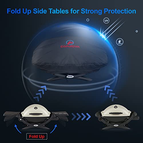 Image of Comnova Grill Cover for Weber Q Series - 7111 BBQ Cover for Weber Q2000 and Q200 Series Gas Grill Heavy Duty & Waterproof, 33 Inch Barbecue Cover for Weber Q2200, Q2000, Q2400, Q200, Q220 and More