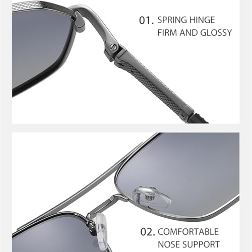 Lunettes de soleil en métal bleu pistolet durables et légères - 5